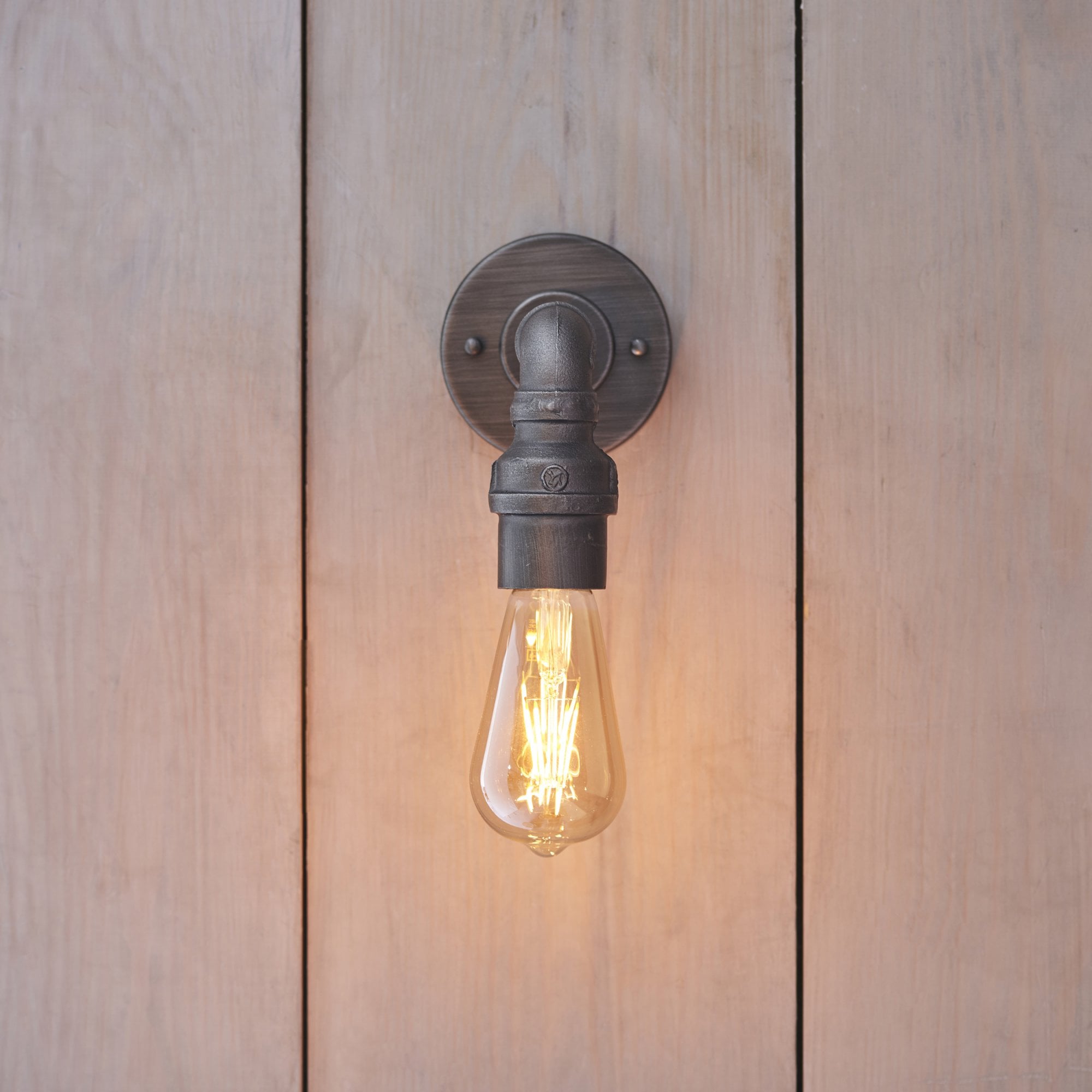 78765 Pipe 1 Light Wall Light Pewter