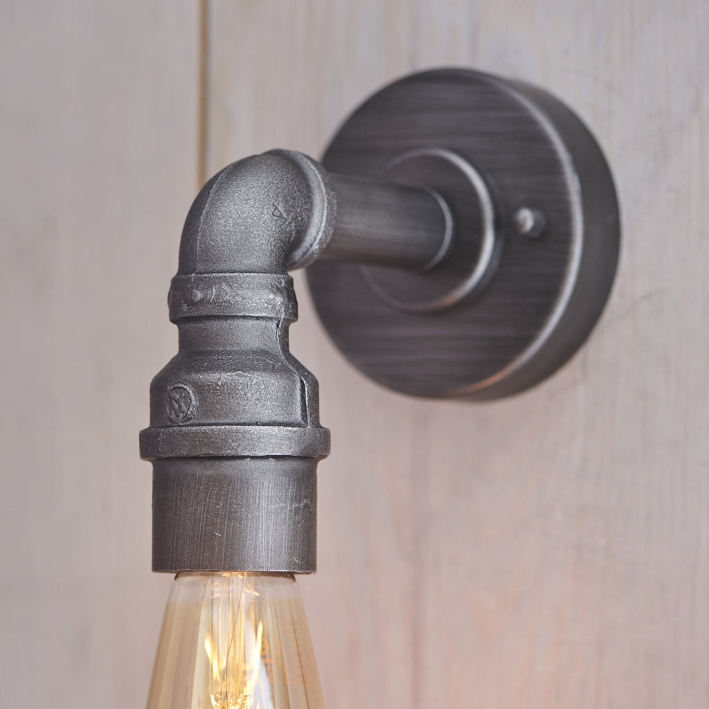 78765 Pipe 1 Light Wall Light Pewter