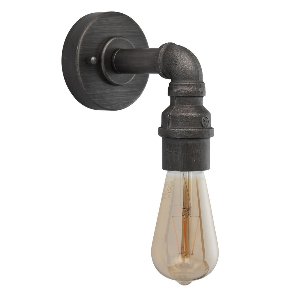 78765 Pipe 1 Light Wall Light Pewter