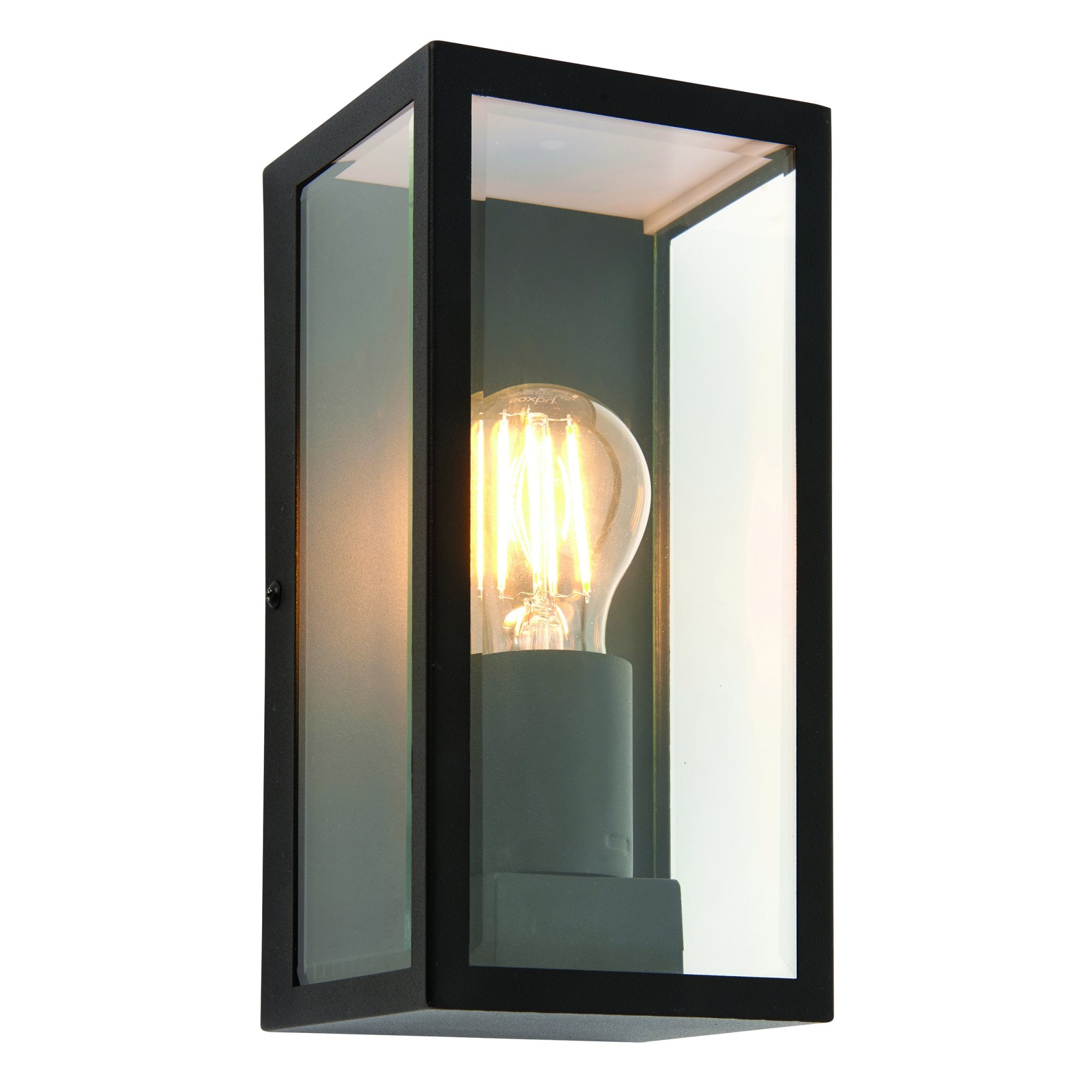 80600 Oxford 1 Light Outdoor Wall Light Black Clear