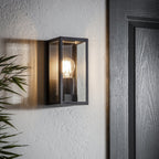 80600 Oxford 1 Light Outdoor Wall Light Black Clear