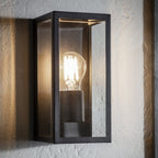 80600 Oxford 1 Light Outdoor Wall Light Black Clear