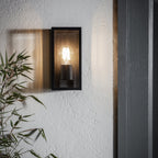 80600 Oxford 1 Light Outdoor Wall Light Black Clear