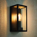 80600 Oxford 1 Light Outdoor Wall Light Black Clear