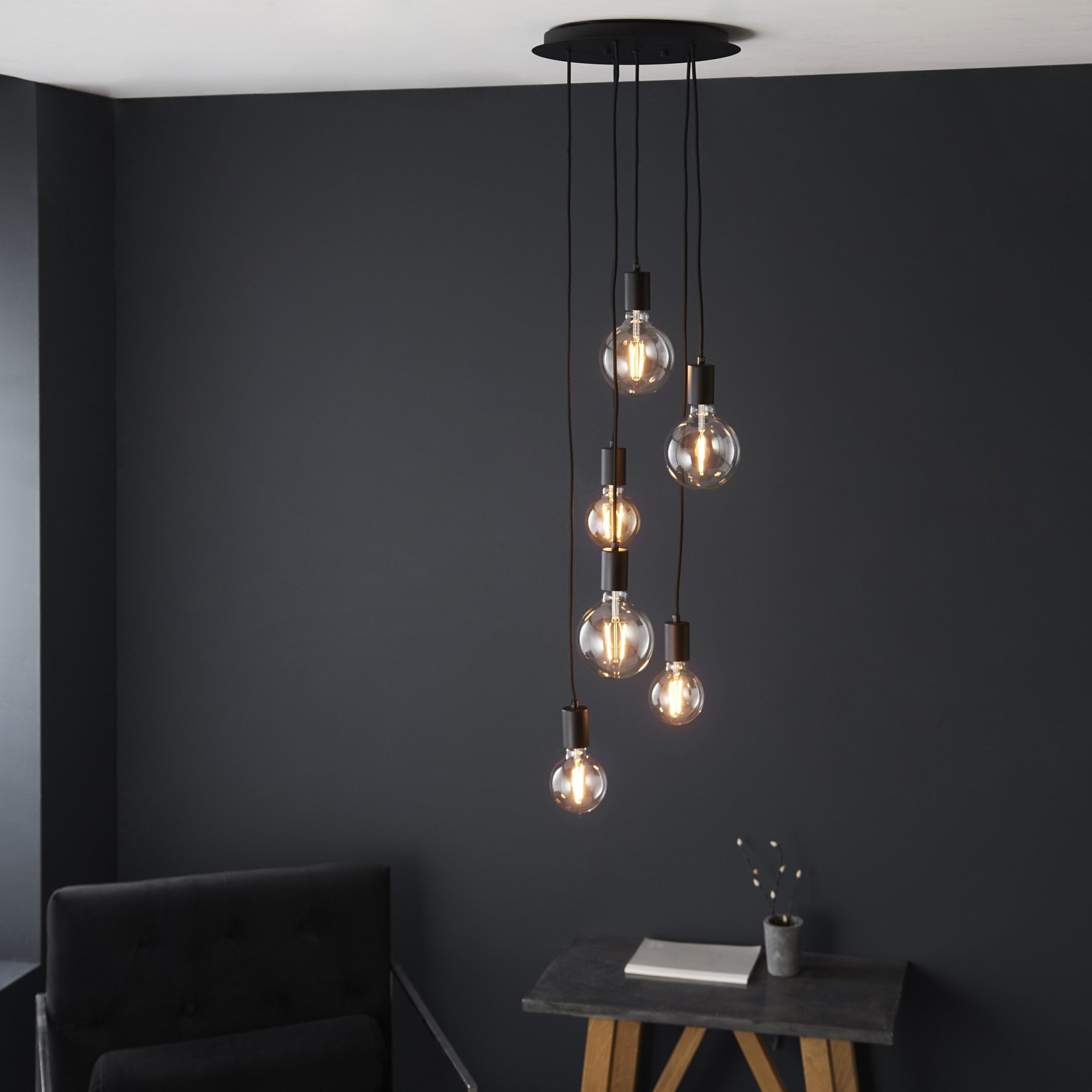81535 Studio 6 Light Pendant Black