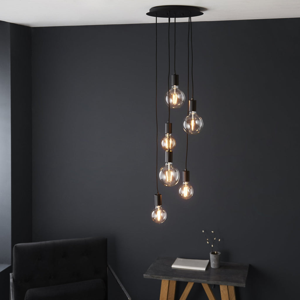 81535 Studio 6 Light Pendant Black (S)