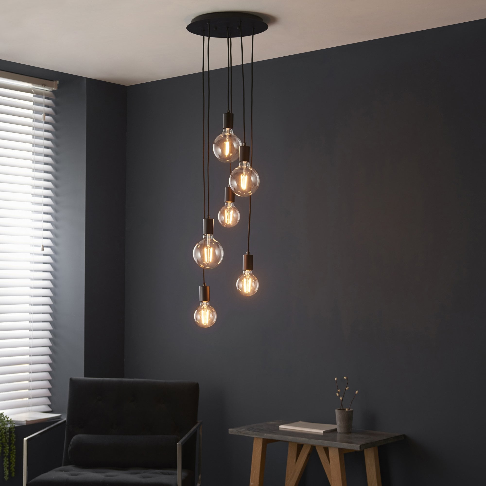 81535 Studio 6 Light Pendant Black