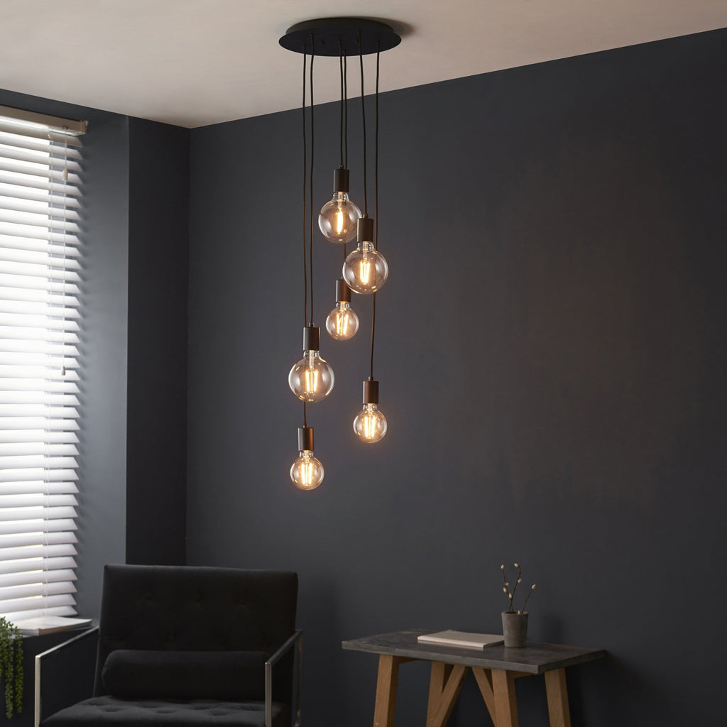 81535 Studio 6 Light Pendant Black (S)