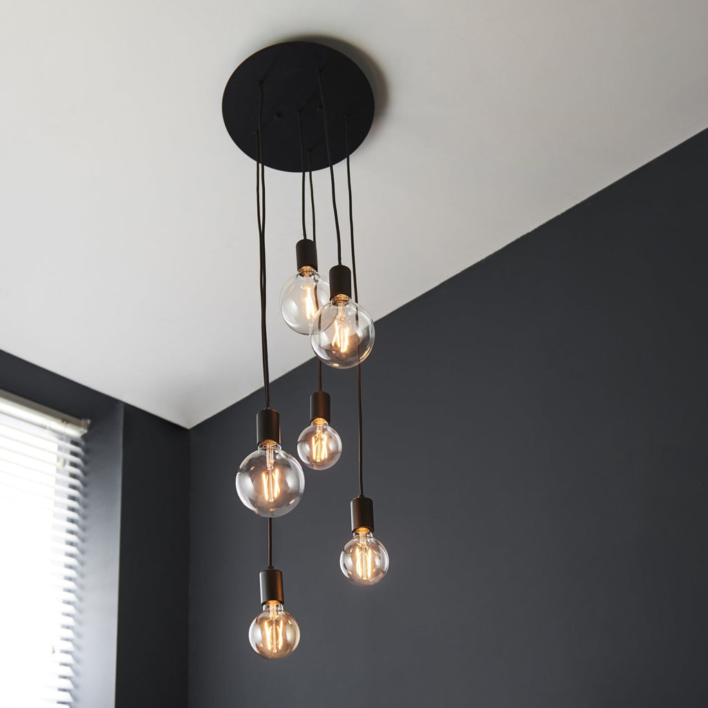 81535 Studio 6 Light Pendant Black (S)