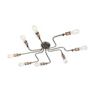 Hal 8 Light Semi Flush Ceiling  Light Copper Pewter