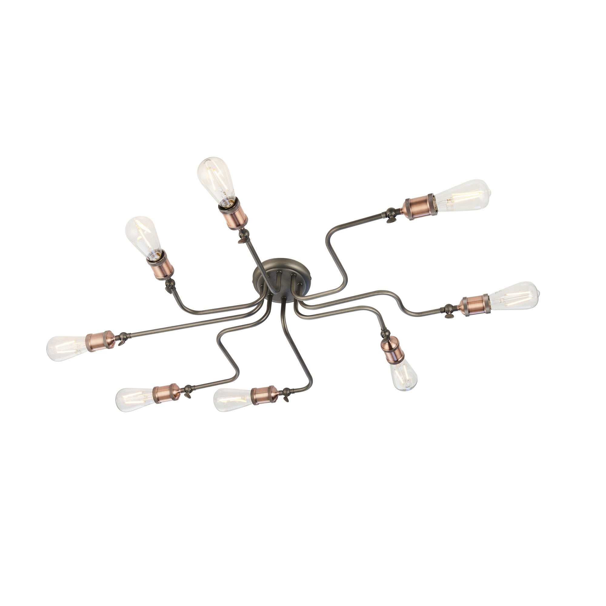 Hal 8 Light Semi Flush Ceiling  Light Copper Pewter