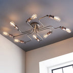 Hal 8 Light Semi Flush Ceiling  Light Copper Pewter