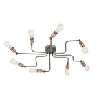 Hal 8 Light Semi Flush Ceiling  Light Copper Pewter