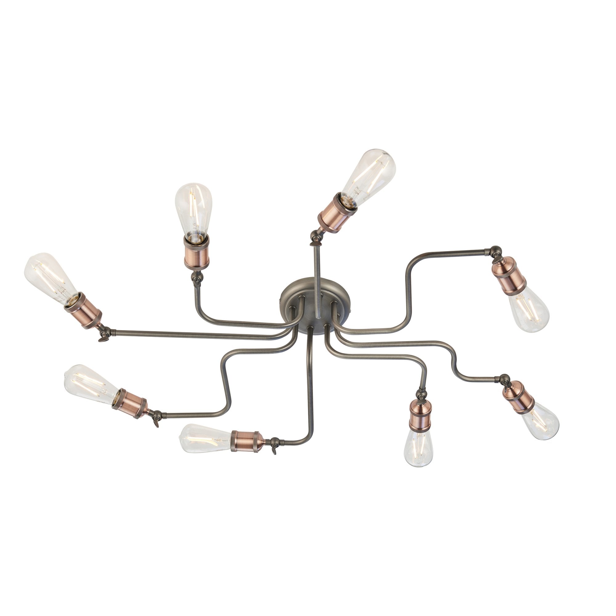 Hal 8 Light Semi Flush Ceiling  Light Copper Pewter
