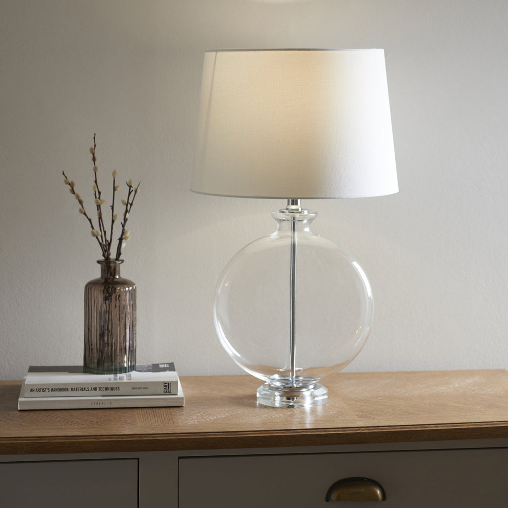 90535 Gideon 1 Light Table Lamp Clear Nickel White