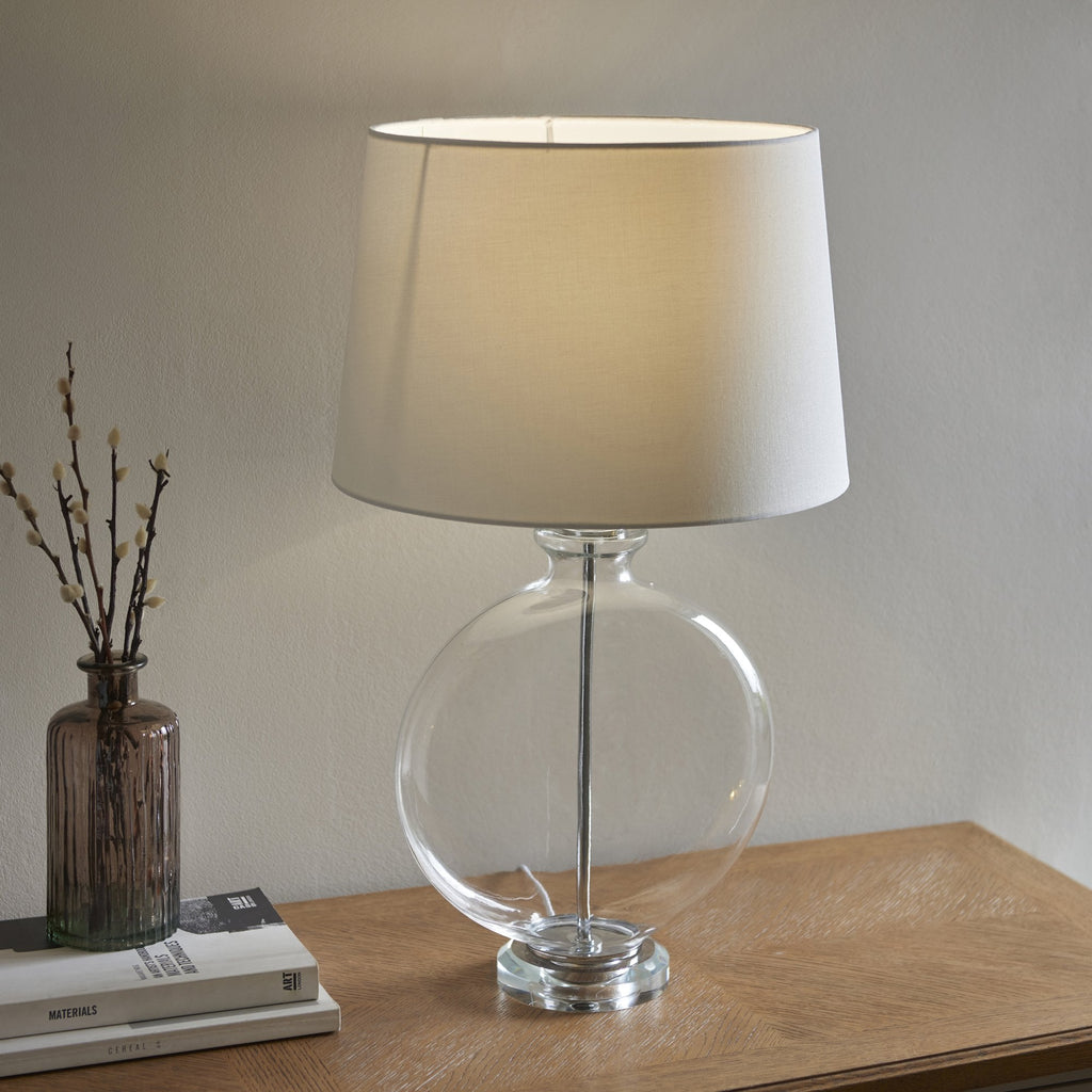 90535 Gideon 1 Light Table Lamp Clear Nickel White