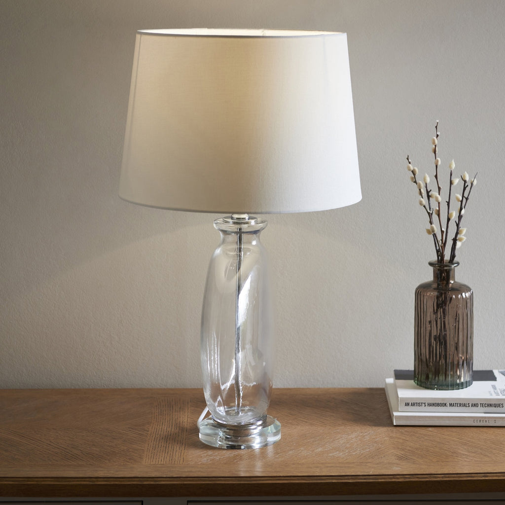 90535 Gideon 1 Light Table Lamp Clear Nickel White