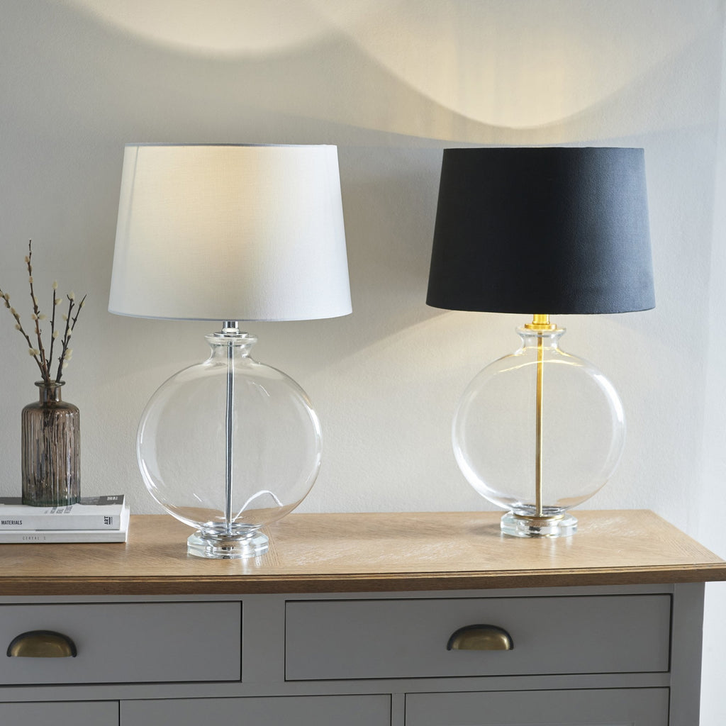 90535 Gideon 1 Light Table Lamp Clear Nickel White
