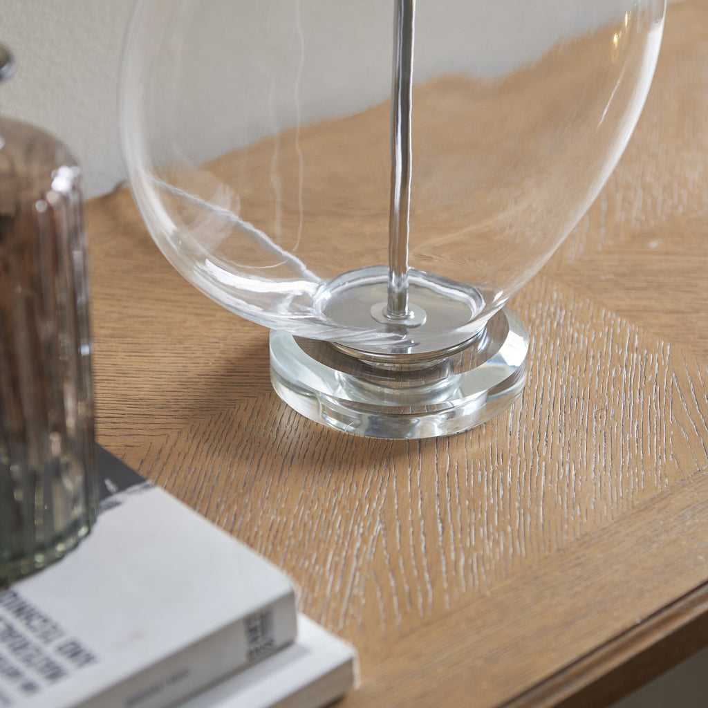 90535 Gideon 1 Light Table Lamp Clear Nickel White