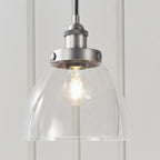 91738 Hansen 1 Light Pendant Silver Clear