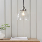 91738 Hansen 1 Light Pendant Silver Clear