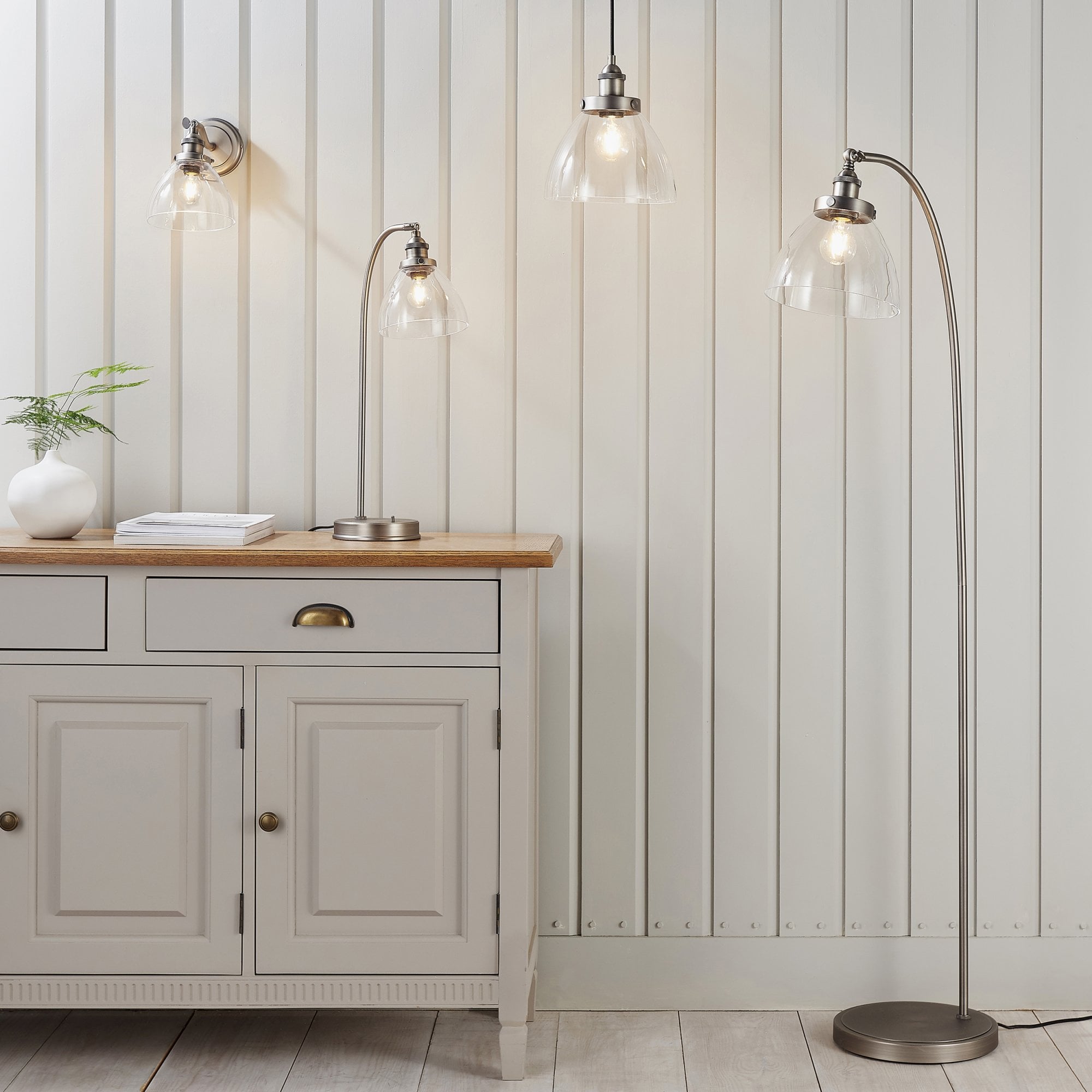 Hansen 1 Light Pendant Silver Clear
