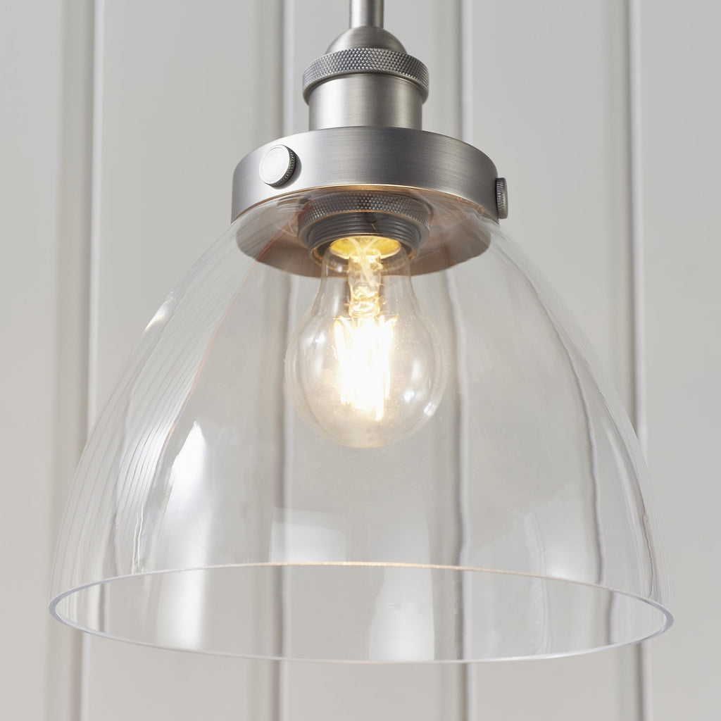 91738 Hansen 1 Light Pendant Silver Clear