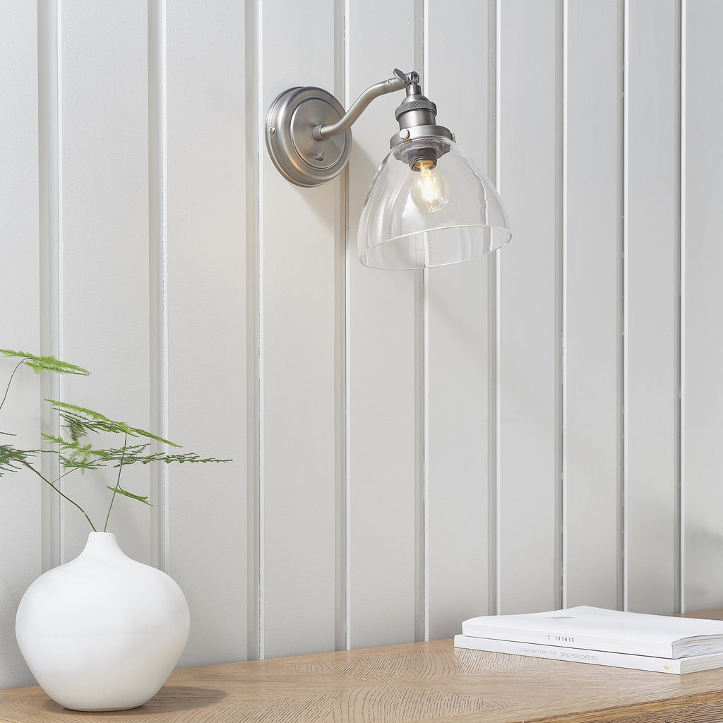 91739 Hansen 1 Light Wall Light Silver Clear