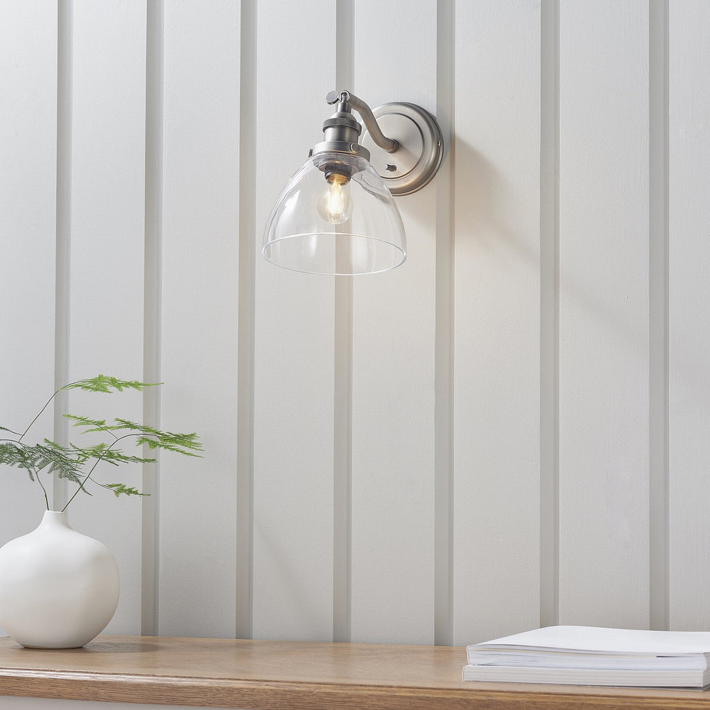 91739 Hansen 1 Light Wall Light Silver Clear