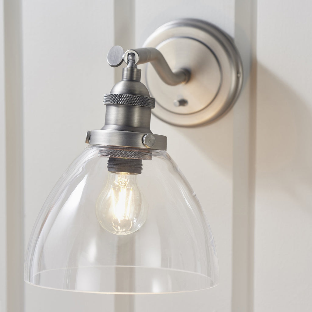91739 Hansen 1 Light Wall Light Silver Clear