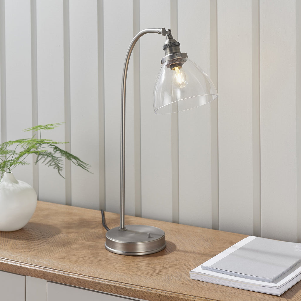 91740 Hansen 1 Light Table Lamp Silver Clear