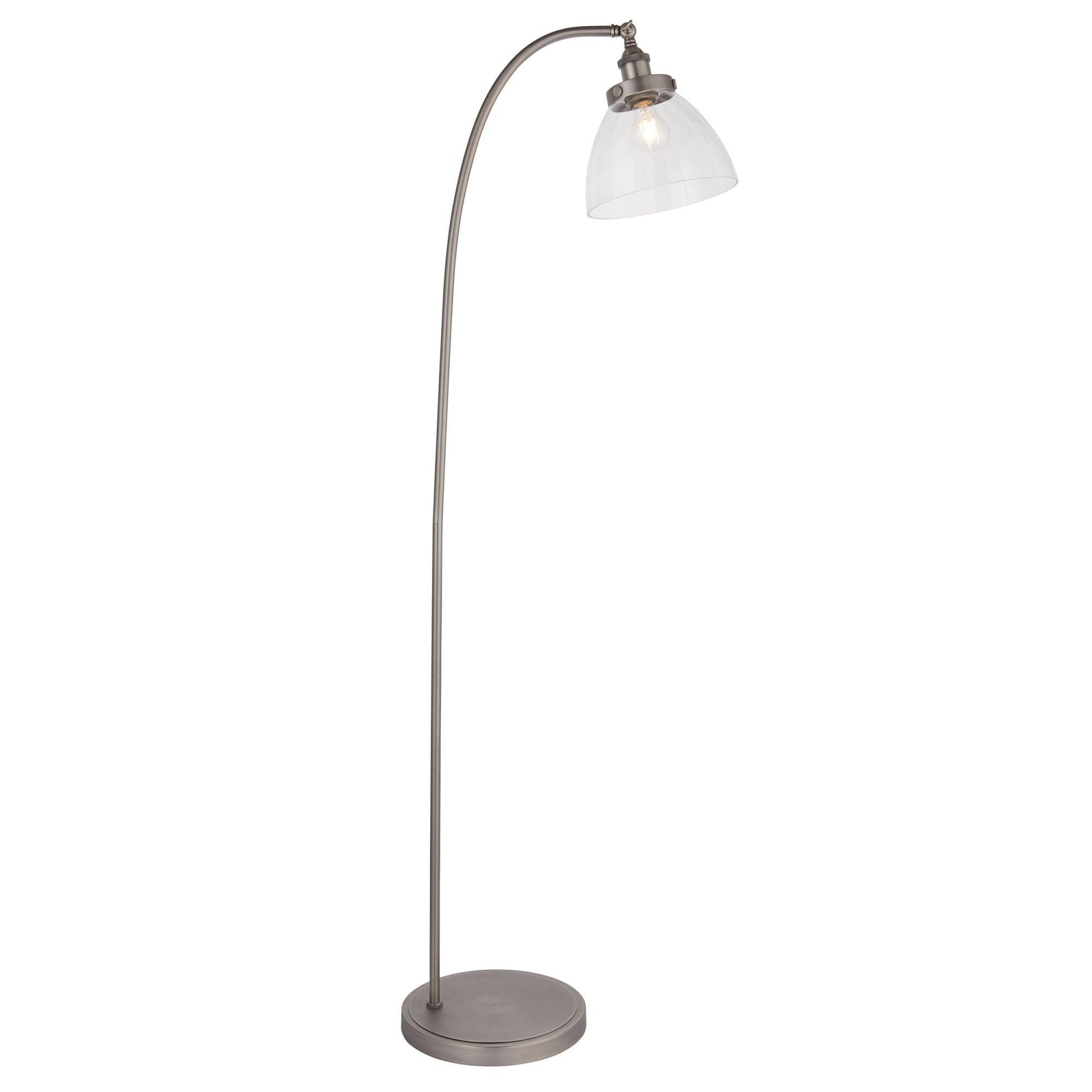 91741 Hansen 1 Light Floor Lamp Silver Clear