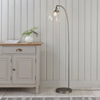 91741 Hansen 1 Light Floor Lamp Silver Clear