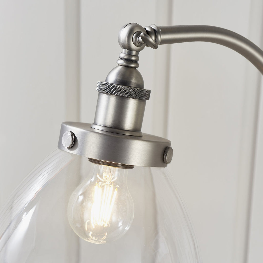 91741 Hansen 1 Light Floor Lamp Silver Clear