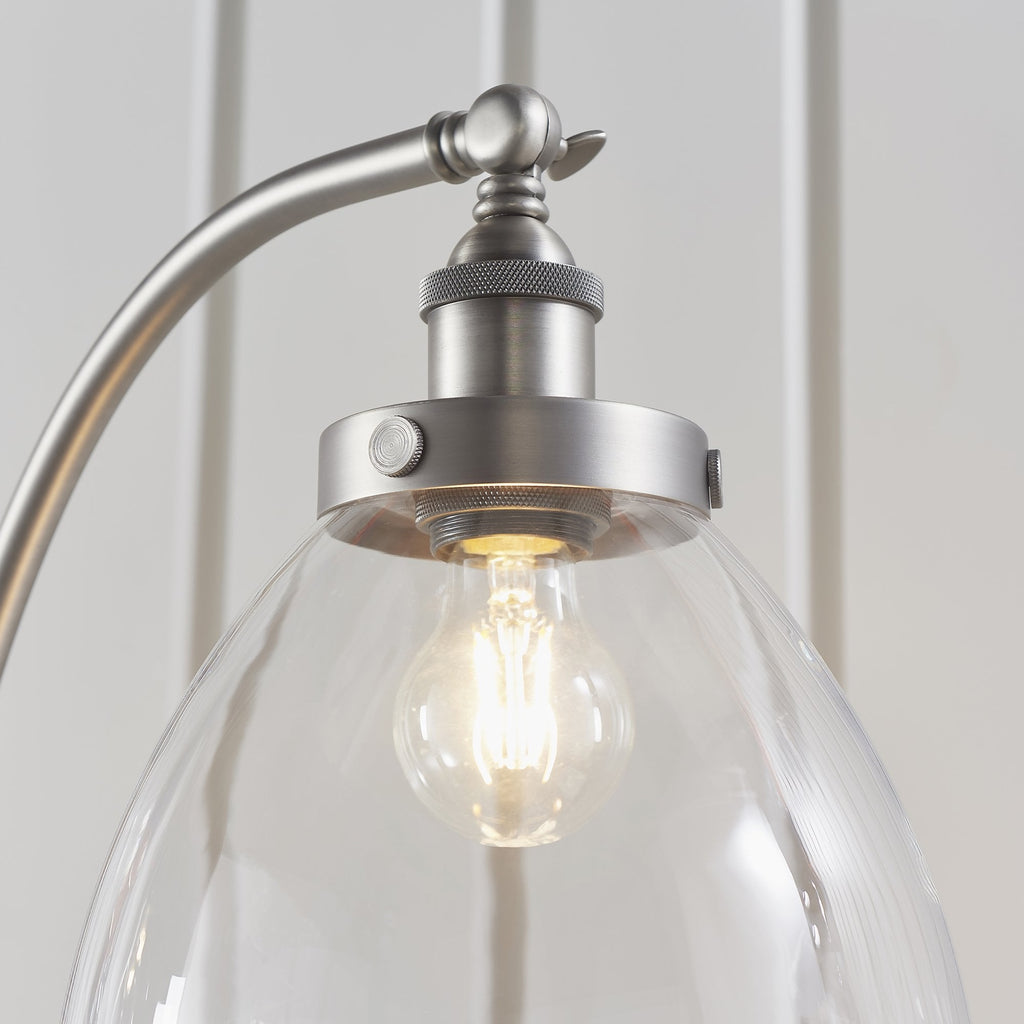 91741 Hansen 1 Light Floor Lamp Silver Clear