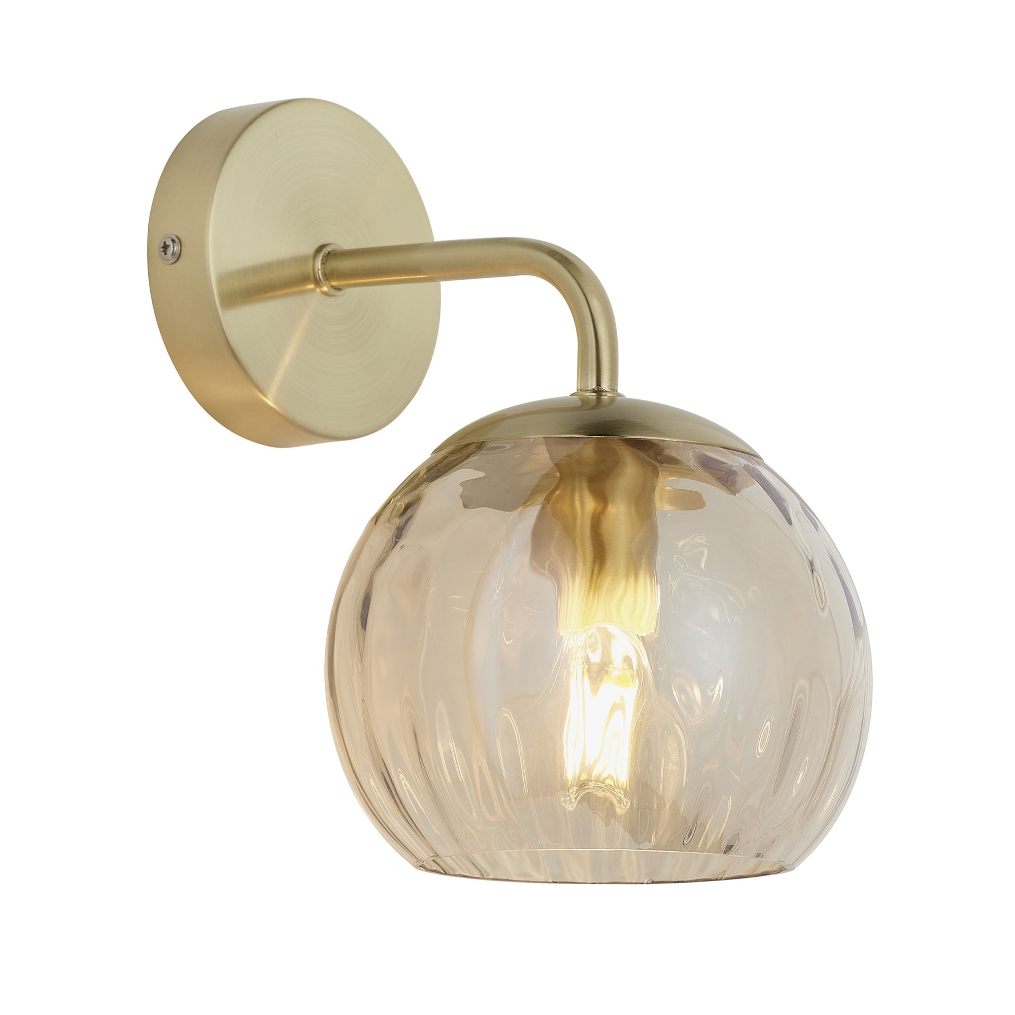 91970 Dimple 1 Light Wall Light Brass Champagne