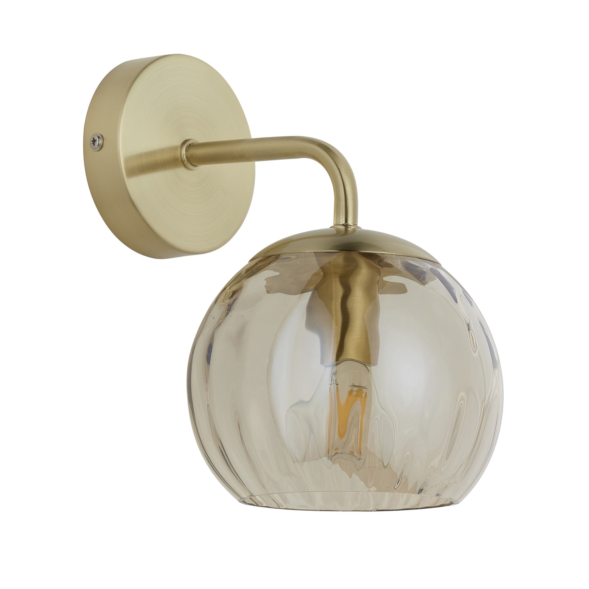 91970 Dimple 1 Light Wall Light Brass Champagne