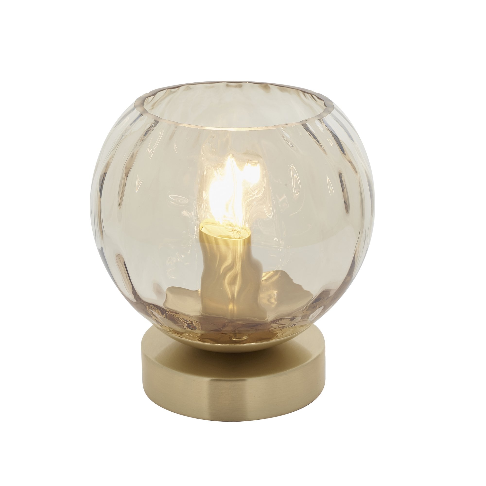 91973 Dimple 1 Light Table Lamp Brass Champagne