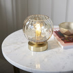 91973 Dimple 1 Light Table Lamp Brass Champagne