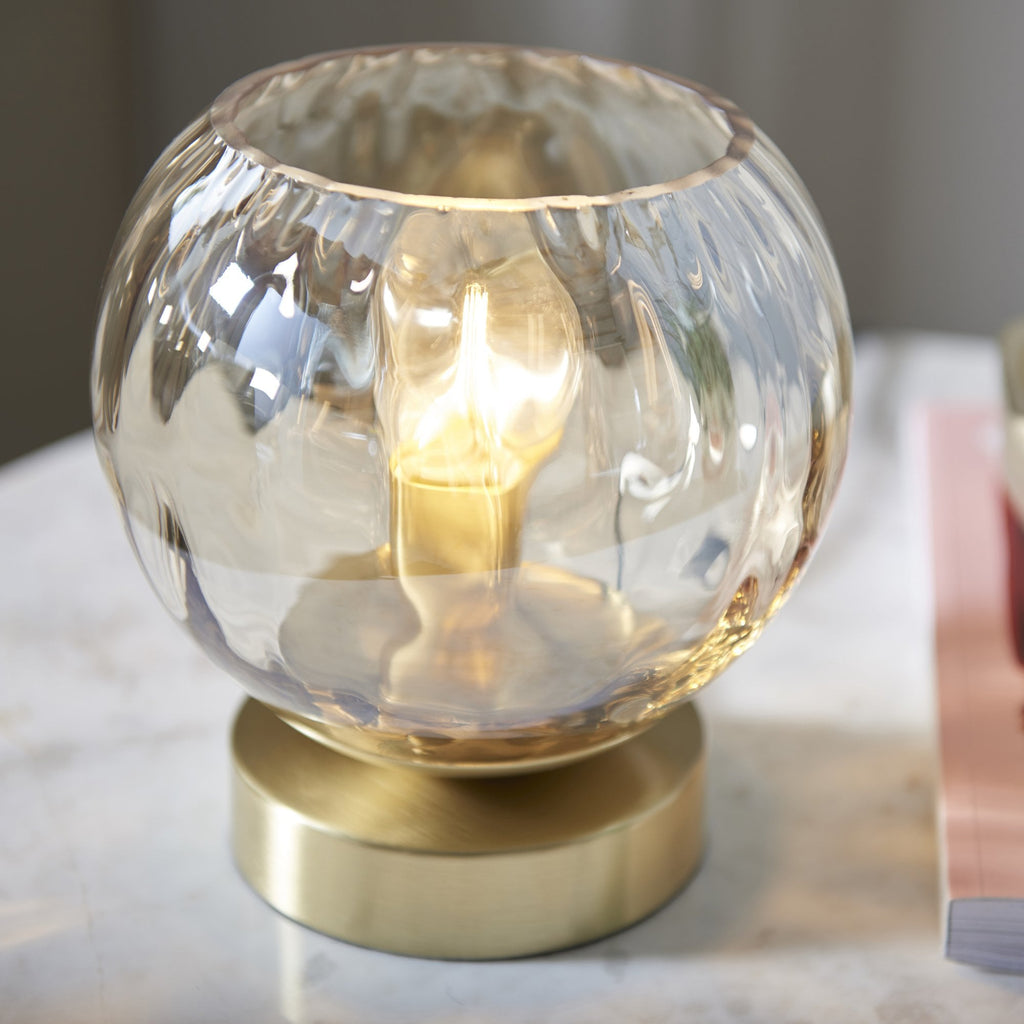 91973 Dimple 1 Light Table Lamp Brass Champagne