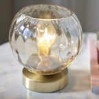 91973 Dimple 1 Light Table Lamp Brass Champagne