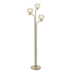 91974 Dimple 3 Light Floor Lamp Brass Champagne