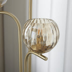 91974 Dimple 3 Light Floor Lamp Brass Champagne