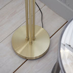 91974 Dimple 3 Light Floor Lamp Brass Champagne