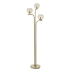 91974 Dimple 3 Light Floor Lamp Brass Champagne