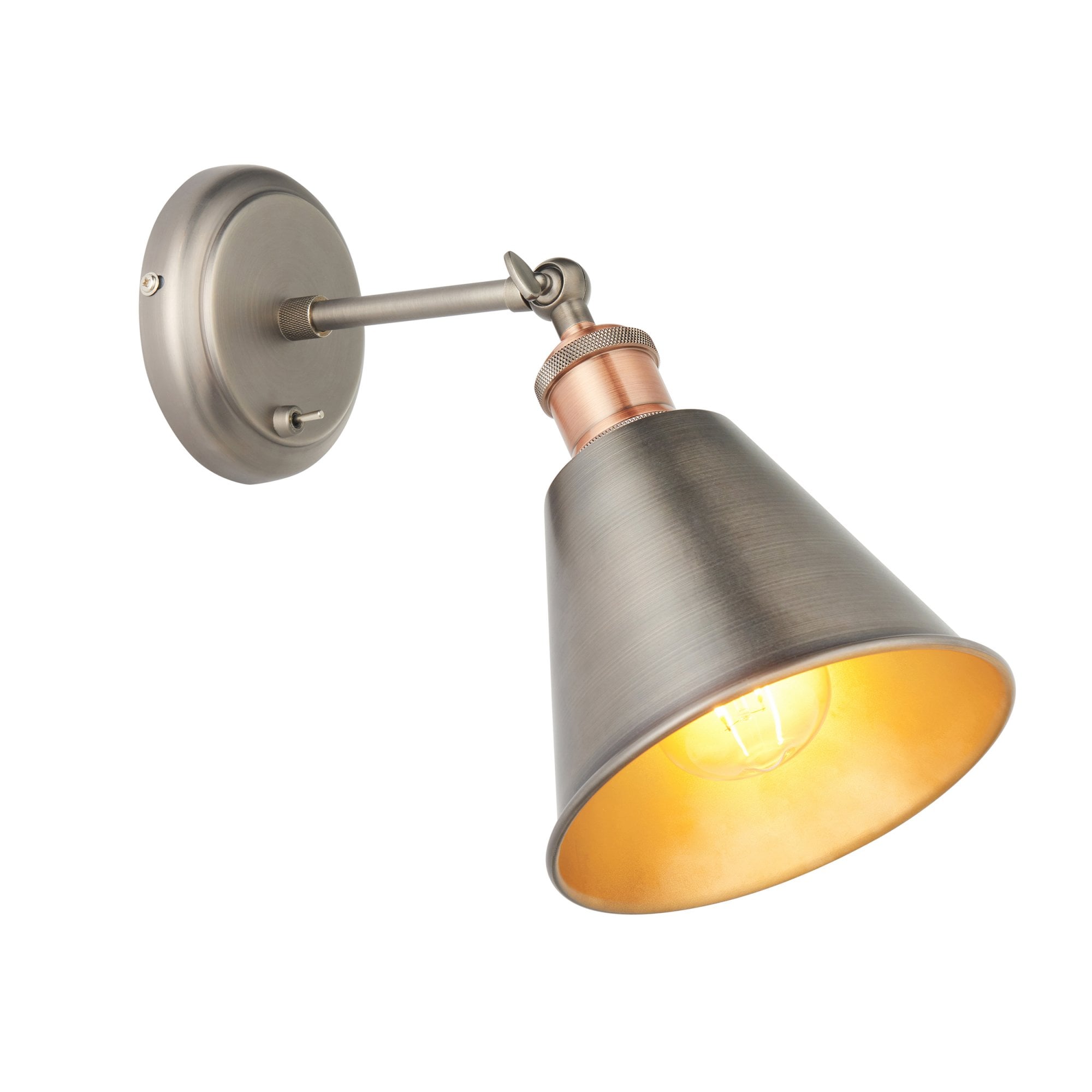 92866 Hal 1 Light Wall Light Pewter Copper
