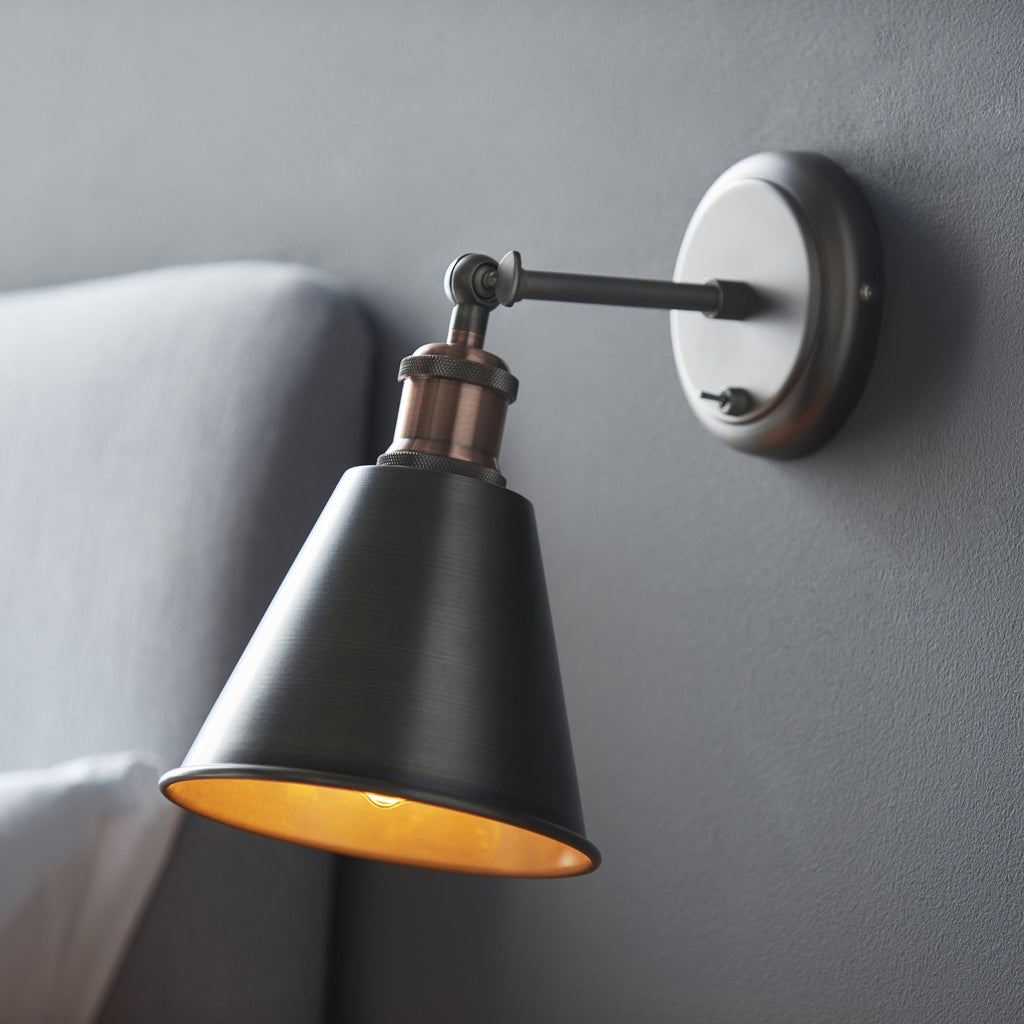 92866 Hal 1 Light Wall Light Pewter Copper