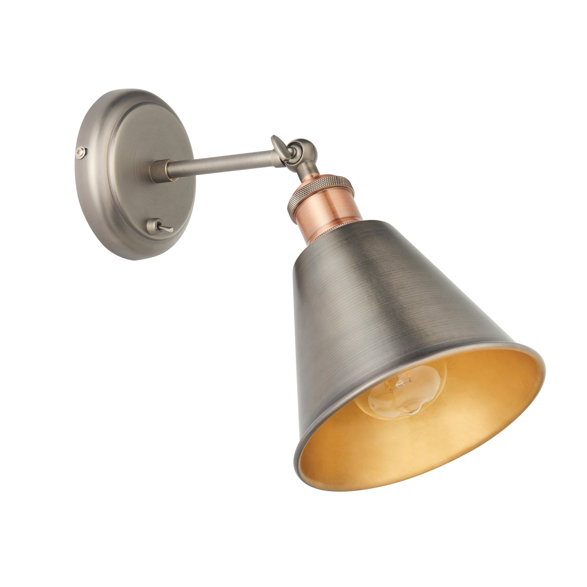 92866 Hal 1 Light Wall Light Pewter Copper