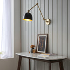 93142 Lehal 1 Light Wall Light Brass Black