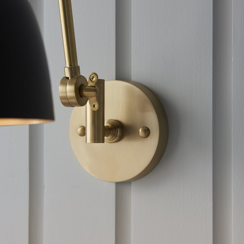 93142 Lehal 1 Light Wall Light Brass Black